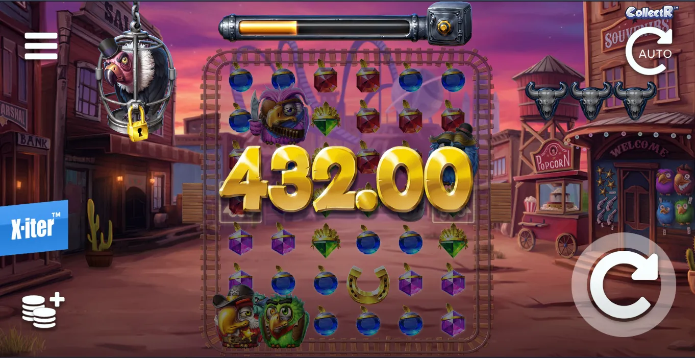 Kleurrijke vogels activeren een winnende combinatie op het scherm van de Pirots 3 Demo.